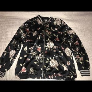 💖floral silky bomber jacket💖